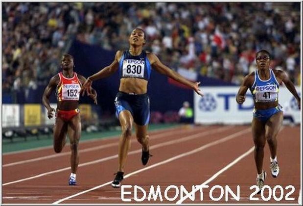 Winning the 200m final at the w.champ. 2001 in Edmonton, Canada! 