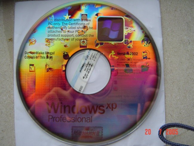 Win XP Pro + Service pack 1a - foto povečava