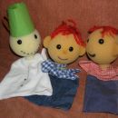 Snežak, Mihec in Jakec, lutke, ki sem jih sama izdelala - le nosov nimajo več - sta jih ot